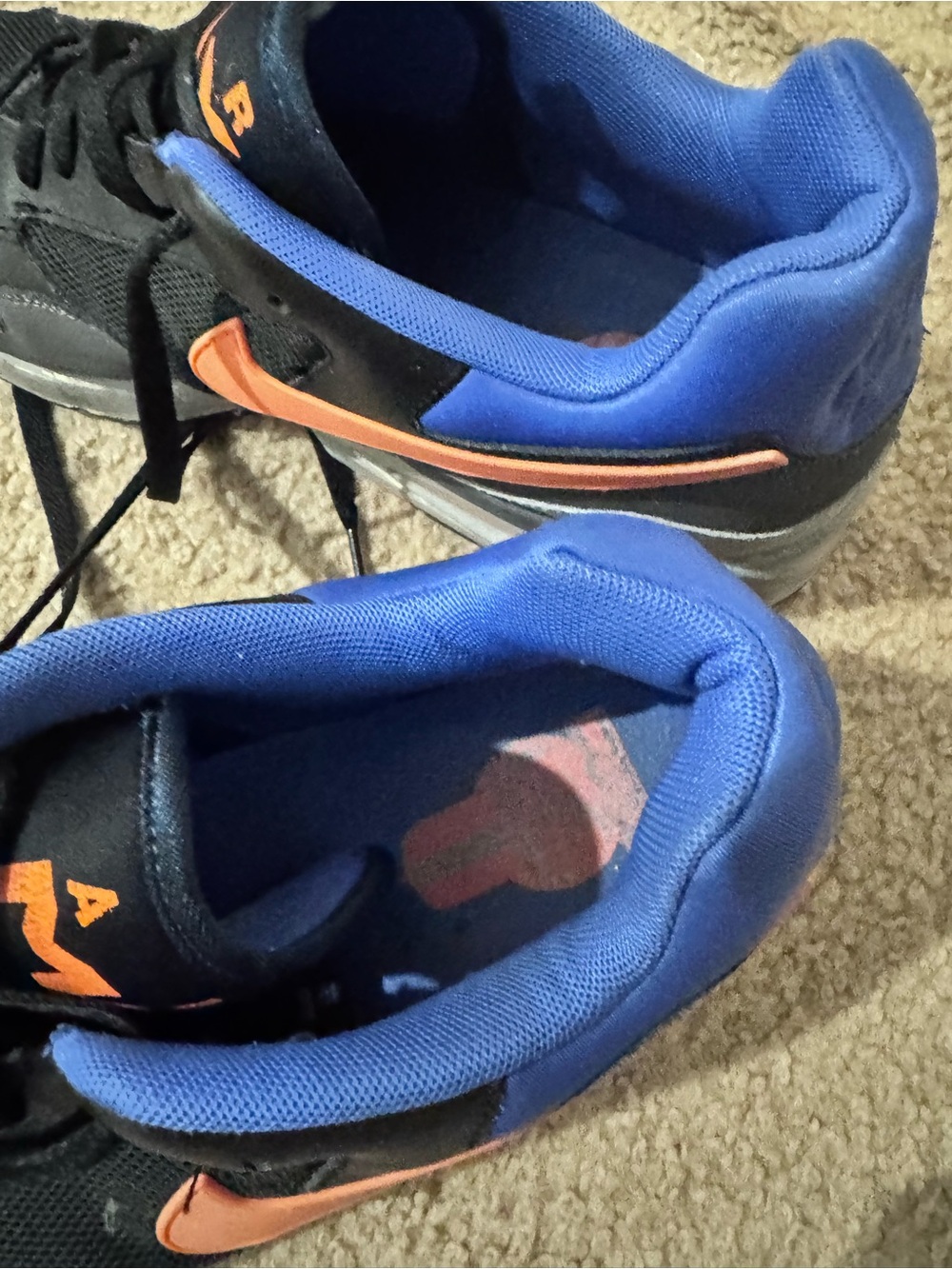 Men’s Nike Air Max Sneakers Size 12 Black Blue Orange – Fair Used Condition - Picture 6 of 10